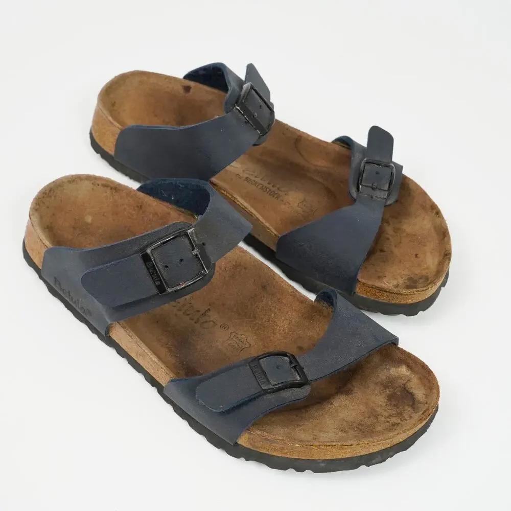 Betula Birkenstock Sandals Grayish-Blue Birko-Flor size W8/M6 Men’s Women’s